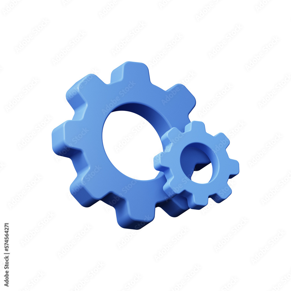 Settings icon. Gear. 3d render Settings icon. Gear. 3d render