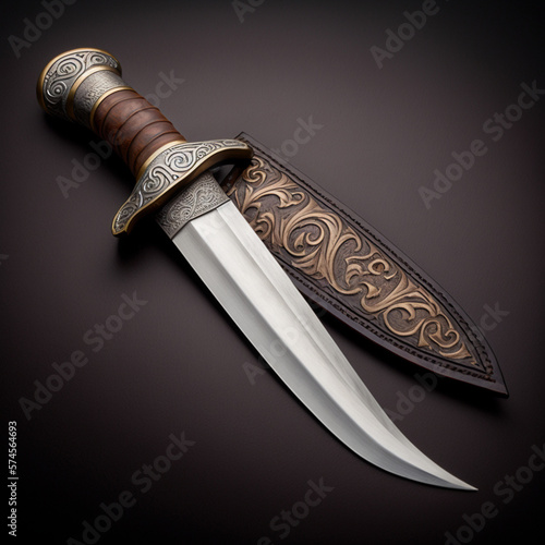 Canvastavla Exquisite dagger with scabbard