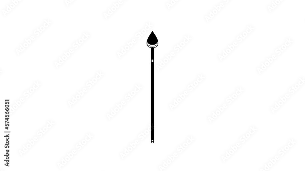 Black Medieval spear icon isolated on white background. Medieval weapon. 4K Video motion graphic animation Black Medieval spear icon isolated on white background. Medieval weapon. 4K Video motion graphic animation