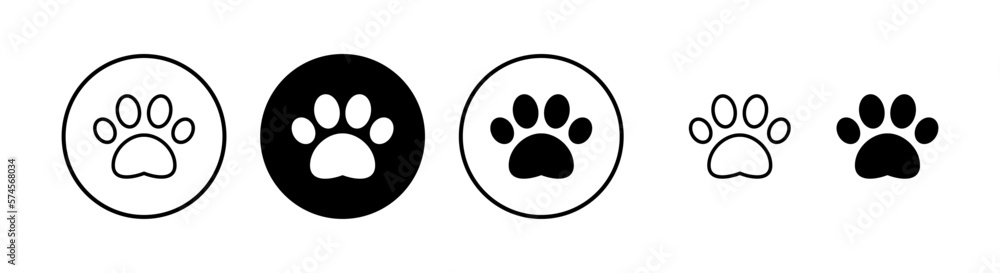 Paw icon vector illustration. paw print sign and symbol. dog or cat paw Paw icon vector illustration. paw print sign and symbol. dog or cat paw