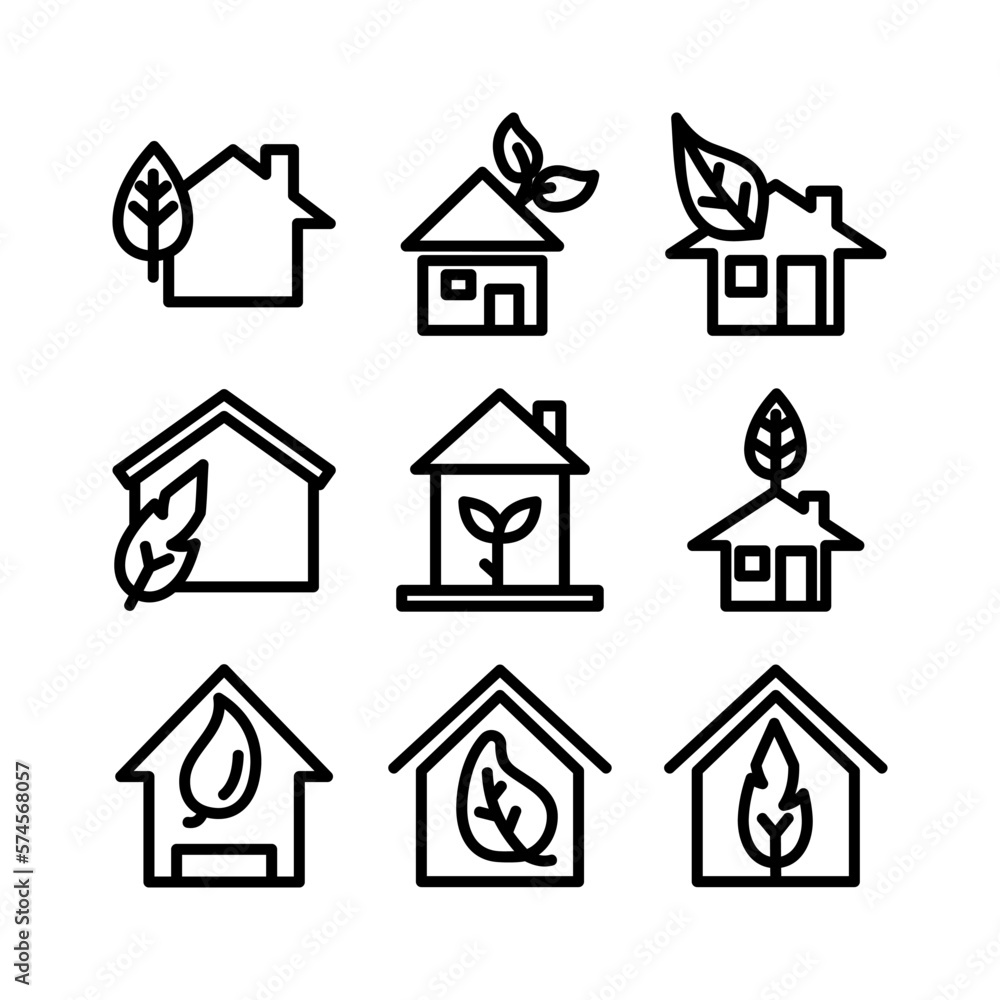 eco house icon or logo isolated sign symbol vector illustration - high quality black style vector icons
