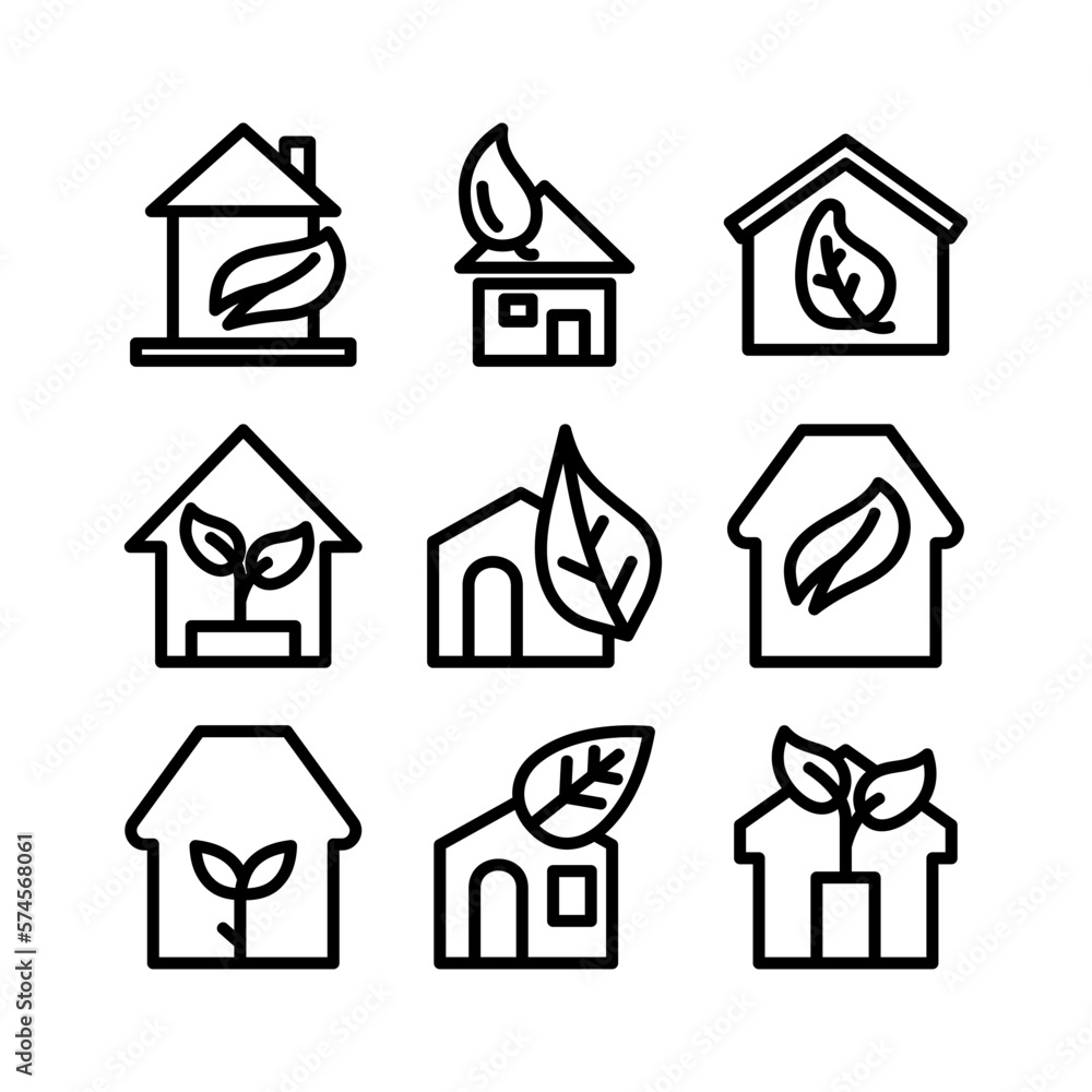eco house icon or logo isolated sign symbol vector illustration - high quality black style vector icons
