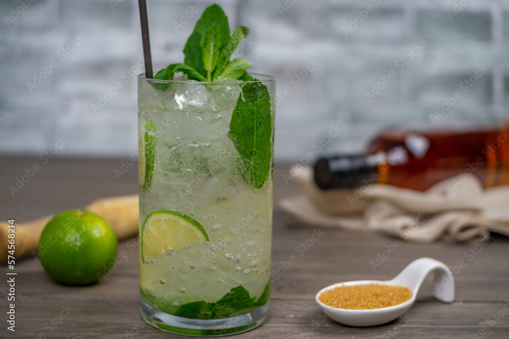 Fototapeta premium mojito in a pitcher with all its ingredients