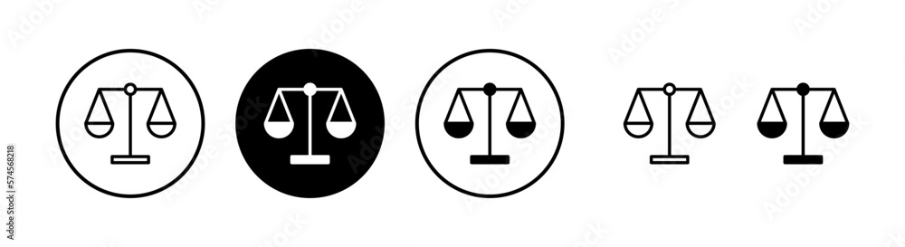 Scales icon vector illustration. Law scale icon. Justice sign and symbol Scales icon vector illustration. Law scale icon. Justice sign and symbol