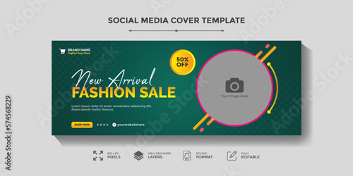 Fashion sale social media banner or social media cover template