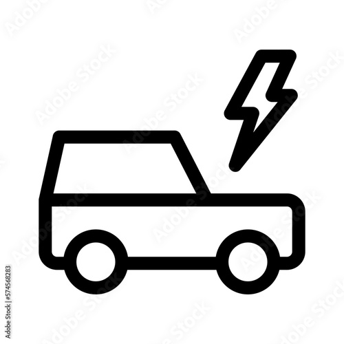 electric car icon or logo isolated sign symbol vector illustration - high quality black style vector icons 