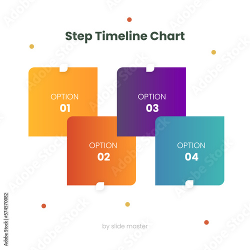 Gradient Design Step Option Timeline Chart 