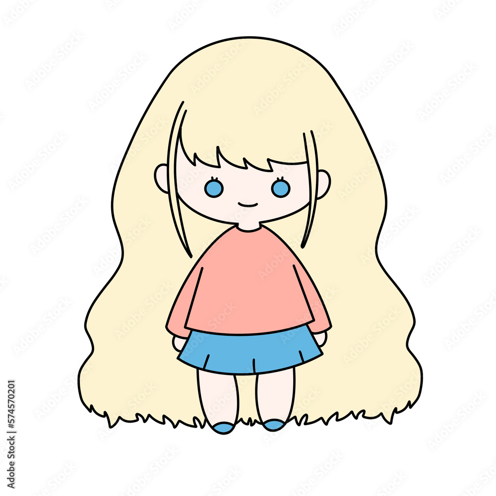 Easter girl color illustration Easter girl color illustration