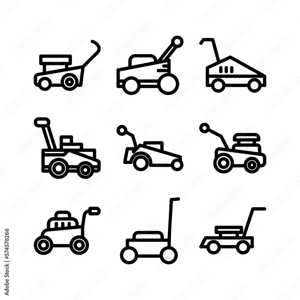 lawn mower icon or logo isolated sign symbol vector illustration - high quality black style vector icons
