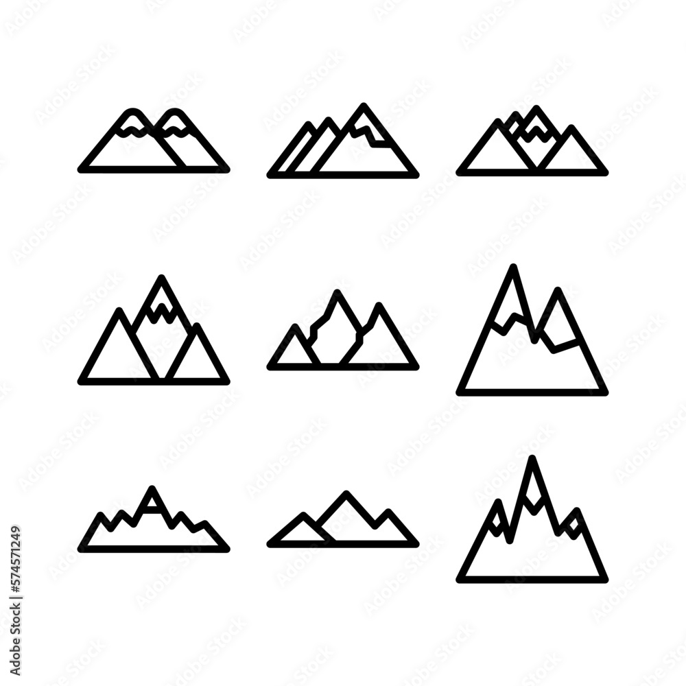mountains icon or logo isolated sign symbol vector illustration - high quality black style vector icons

