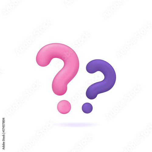 icon or symbol of question mark. FAQ or frequently asked questions. 3d and realistic concept design. design element