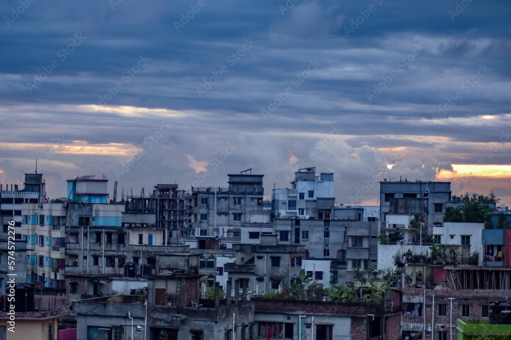 clouds over city