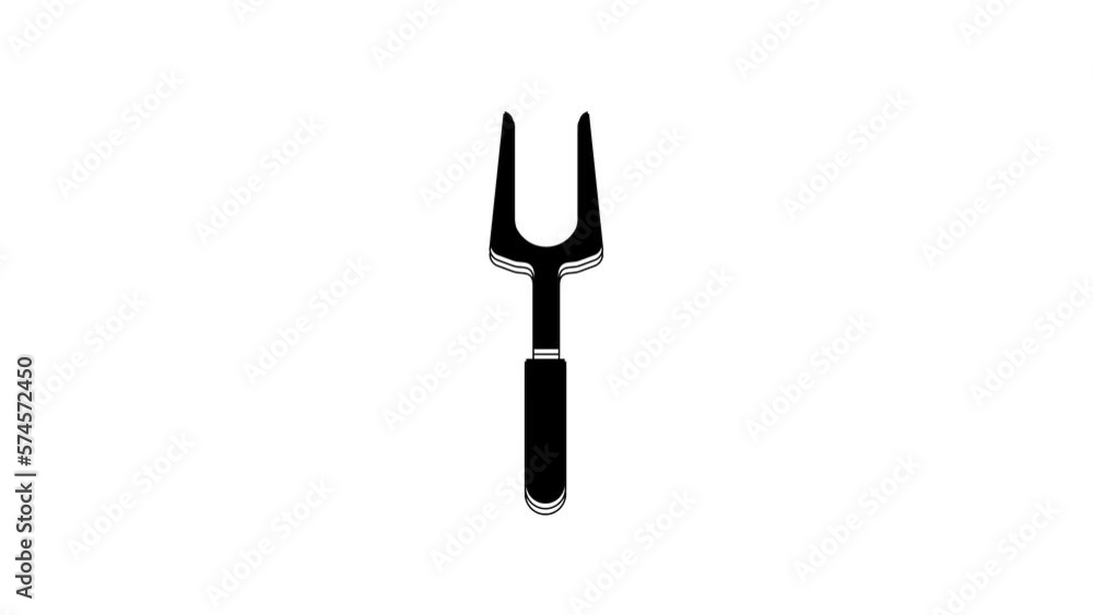 Black Barbecue fork icon isolated on white background. BBQ fork sign. Barbecue and grill tool. 4K Video motion graphic animation Black Barbecue fork icon isolated on white background. BBQ fork sign. Barbecue and grill tool. 4K Video motion graphic animation