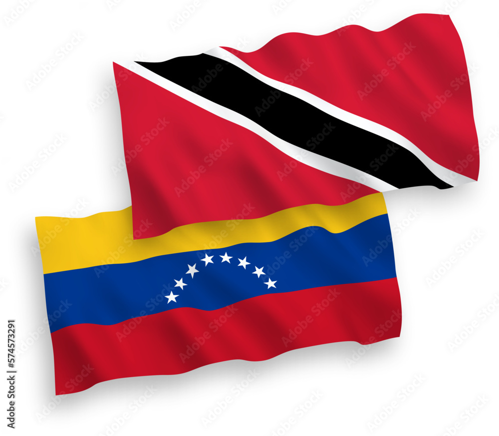 Flags of Venezuela and Republic of Trinidad and Tobago on a white background Flags of Venezuela and Republic of Trinidad and Tobago on a white background