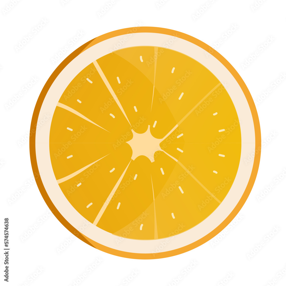 Slice of orange. Fresh fruit background isolated on white. vector illustration. Slice of orange. Fresh fruit background isolated on white. vector illustration.