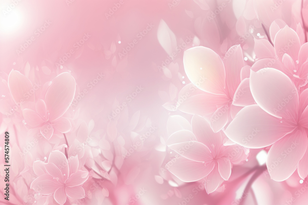 Fototapeta premium Blossoming Pink Magnolia Flowers Background For Your Projects.