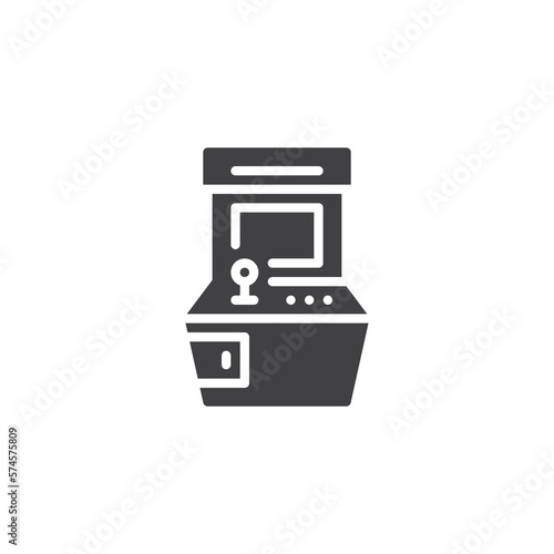 Retro arcade game machine vector icon