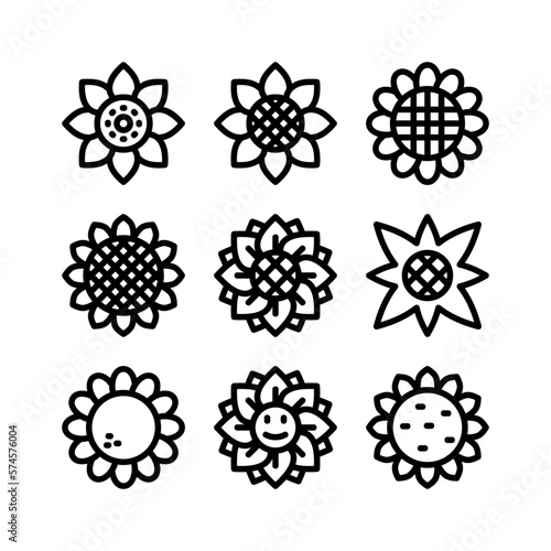 sunflower icon or logo isolated sign symbol vector illustration - high quality black style vector icons 