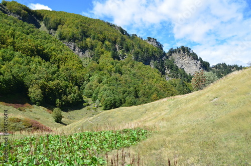 The mountains of the Prokletije National Park in the autumn near the Grebaje Valley of Montenegro. The Accursed Mountains. Albanian Alps. photo