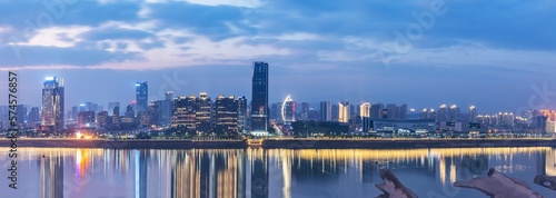 Now city skyline landmark night view  Shanghai  China
