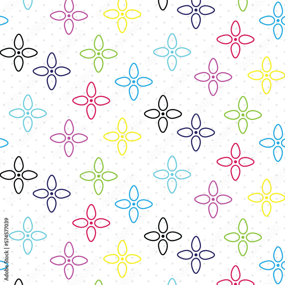 abstract flower stroke seamless pattern design for paper cloths.