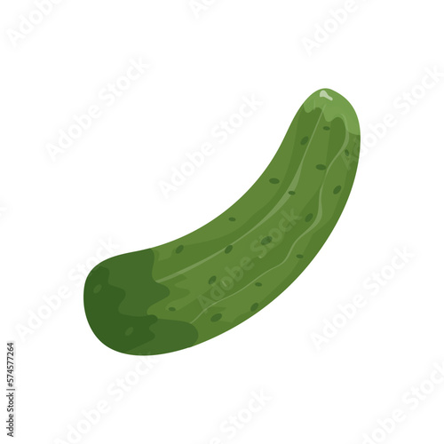 Obraz na płótnie Vector illustration of cucumber isolated on white background. Green pickled cucumber w salonie