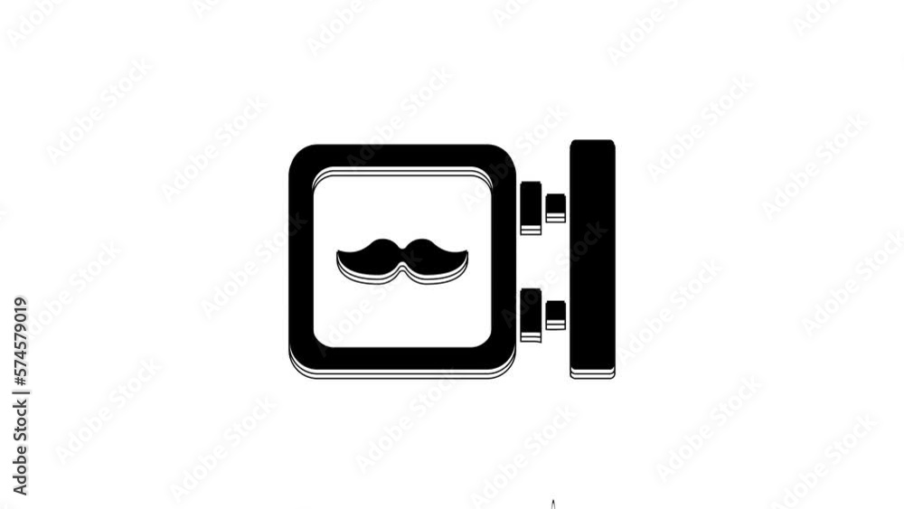 Black Barbershop icon isolated on white background. Hairdresser logo or signboard. 4K Video motion graphic animation Black Barbershop icon isolated on white background. Hairdresser logo or signboard. 4K Video motion graphic animation