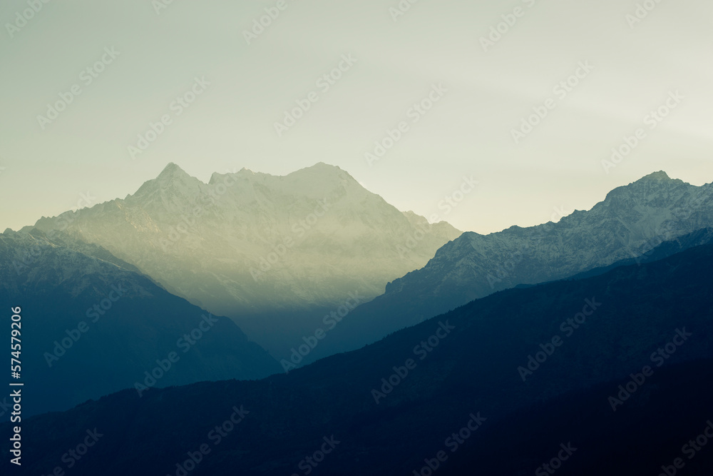 Mountain landscape from Nepal's trekking trails. Mountain landscape from Nepal's trekking trails.