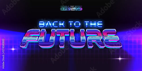 Retro text effect back to the future futuristic editable 80s classic style with experimental background, ideal for poster, flyer, social media post with give them the rad 1980s touch