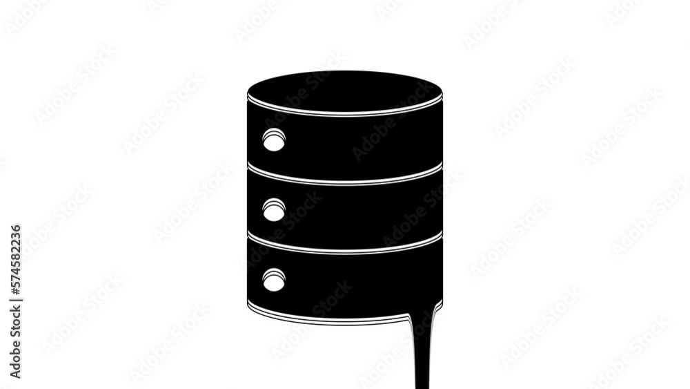 Black Server, Data, Web Hosting icon isolated on white background. 4K Video motion graphic animation Black Server, Data, Web Hosting icon isolated on white background. 4K Video motion graphic animation