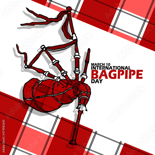 A typical Scottish musical instrument commonly called the bagpipe