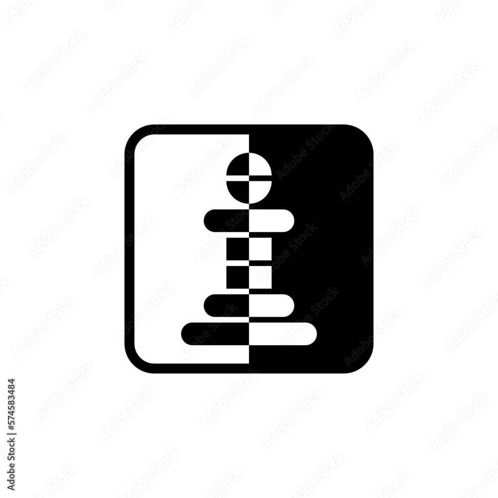 Chess pawn. Vector logo design. Abstract black and white silhouette. Chess pawn. Vector logo design. Abstract black and white silhouette.