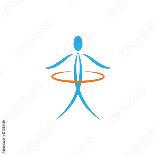 Gymnast with a hoop. Abstract vector illustration.