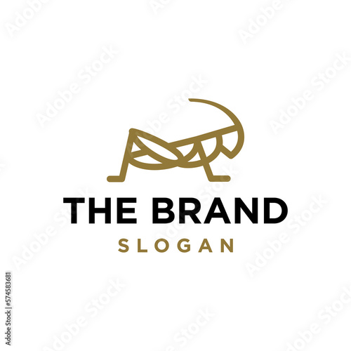 Fotografia grasshopper simple line icon logo vector design, modern logo pictogram design of