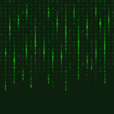 Numbers on the screen. Digital stream of binary code. binary code. Matrix. One zero.