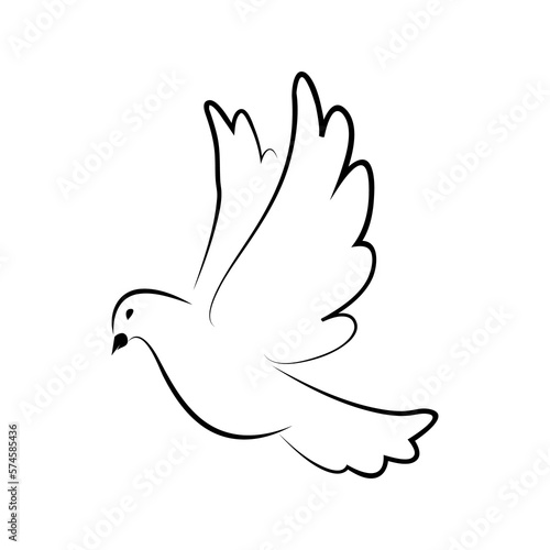 Flying pigeon. Symbol of world. Pigeon. Symbol of love, freedom. Dove.