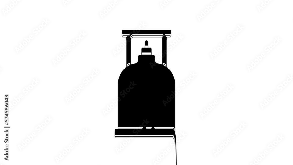 Black Camping gas stove icon isolated on white background. Portable gas burner. Hiking, camping equipment. 4K Video motion graphic animation Black Camping gas stove icon isolated on white background. Portable gas burner. Hiking, camping equipment. 4K Video motion graphic animation