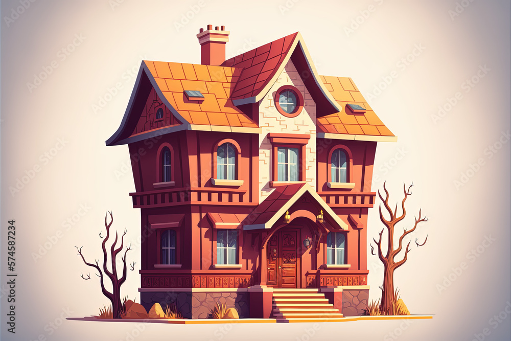 Isometric 3D House Model. Generative AI Isometric 3D House Model. Generative AI