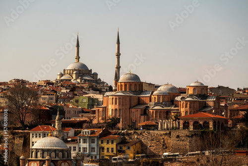 Zeyrek Mosque(Monastery of the Pantocrator) and Fatih Mosque in Fatih district of Istanbul, Turkey