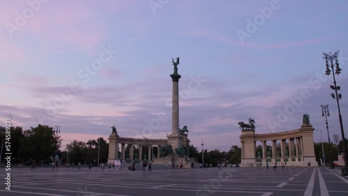 Budapest, Hungary- Hero Square Day to Night Hyperlapse
 photo