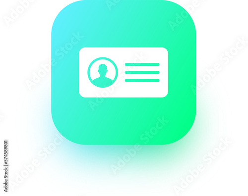 Identification card icon in square gradient colors. Id card signs illustration. © Yasir Design