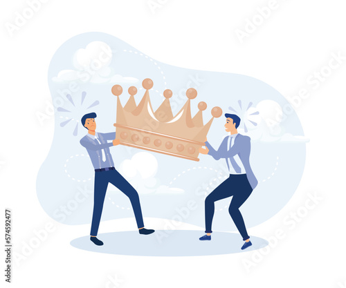 Staff conflict , fighting for job promotion or jealousy colleague concept, modern flat vector illustration