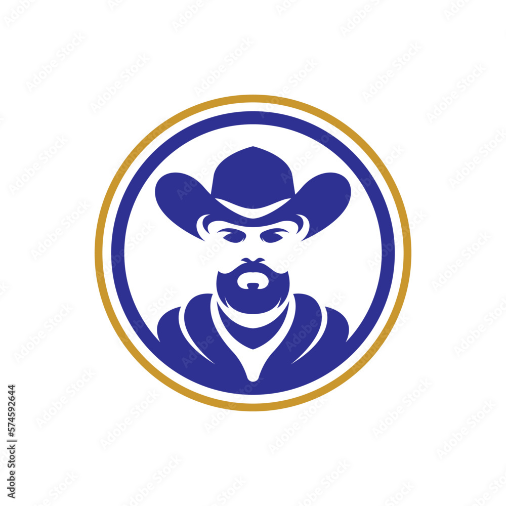 Naklejka premium Cowboy logo images