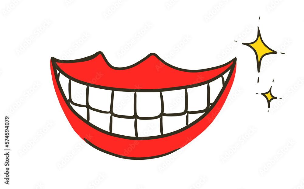 笑う口のイラスト(色付き) Stock イラスト | Adobe Stock
