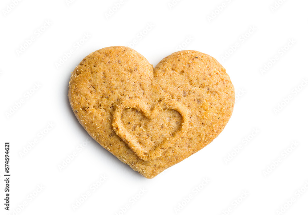 Sweet gingerbread heart isolated on white background. Sweet gingerbread heart isolated on white background.