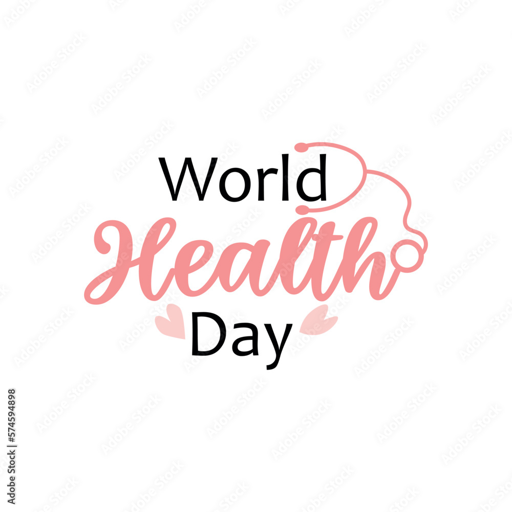 Text WORLD HEALTH DAY on white background