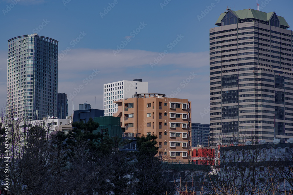 Obraz premium 東京の赤坂9丁目で見える都市風景