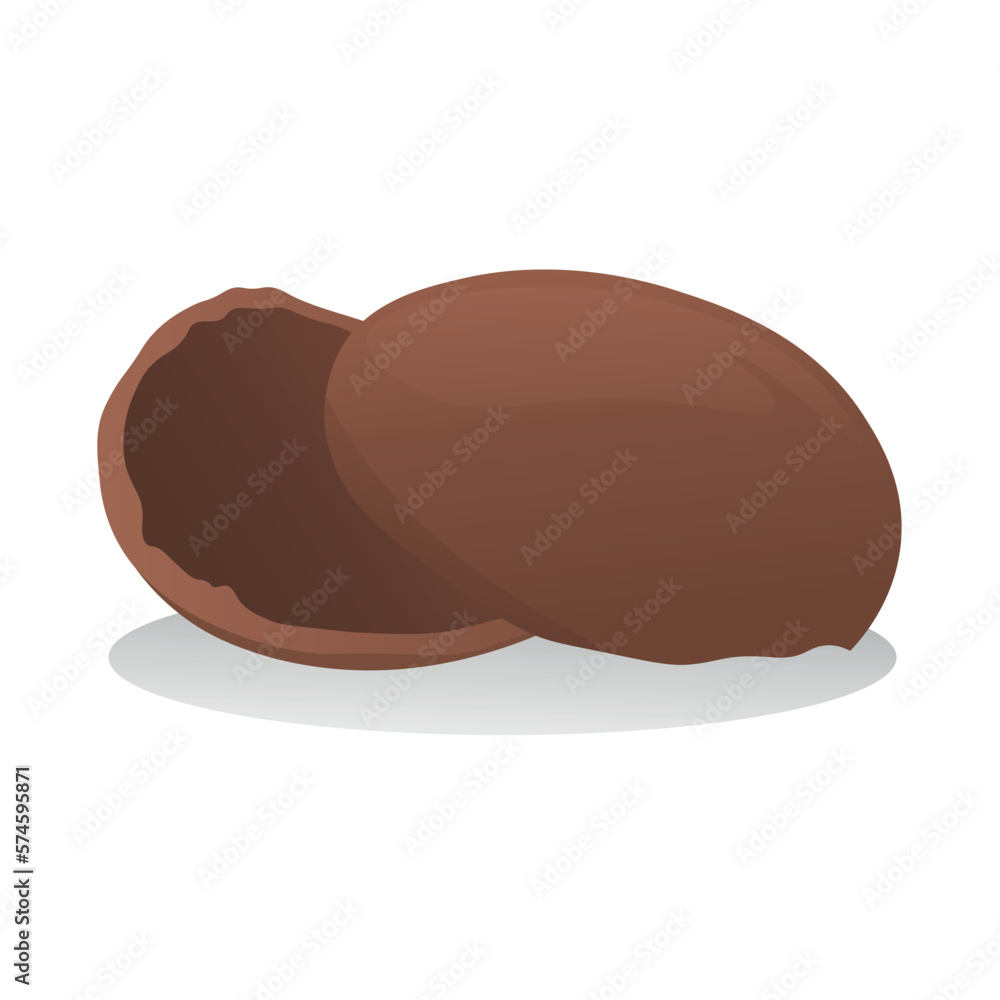 Broken chocolate Easter egg on white background Broken chocolate Easter egg on white background