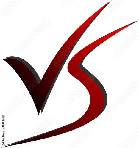 VS icon, versus battle icon sign logo symbol black red design transparent background