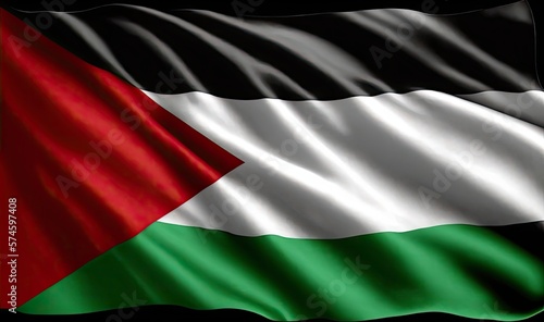 Palestinian Flag Fluttering with Pride. Generative AI